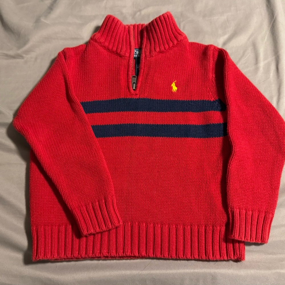 Polo by Ralph Lauren Red Sweater with Navy Accent